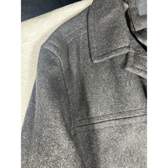 London Fog Mens Coat Gray Long Sleeve Sz Large L Button Up Wool Blend Dry Clean - Picture 14 of 16